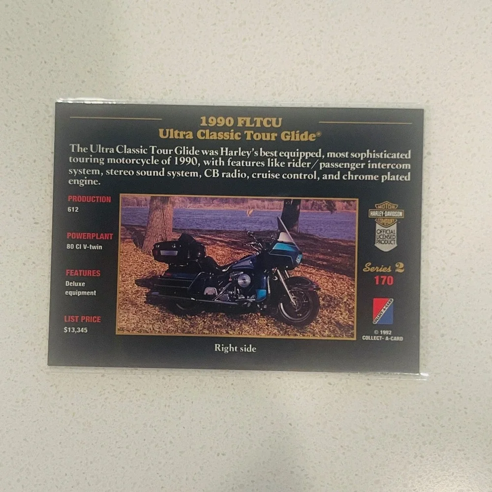 Harley-Davidson 1990 Ultra Classic Tour Glide 1992 Collect-A-Card Series 2 #170